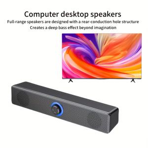 TEMU 【부활절 선물】USB 유선 스테레오 사운드 바, 미니 회전 볼륨 컨트롤, 컴퓨터 스피커, 플러그 앤 플레이 데스크탑 스피커, 노트북/데스크탑/RV에 적합, 부활절 파티/봄 파티/RV 여행용 좋은 선택