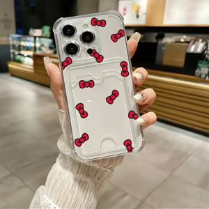 TEMU 카드 슬롯이 있는 폰 케이스. 카드와 사진을 보관할 수 있는 폰 케이스. 애플 아이폰 11, 12, 13, 14, 15, 16 플러스 프로 맥스 / a에 적합한 투명한 카드 홀더, 모서리 보호 기능이 있습니다. 인쇄된 패턴이 있는 부드러운 보호 케이스.
