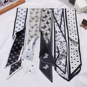 TEMU 봄과 여름용 다목적 나비 스트리머 소녀의 작은 향기 바람 빈티지 헤어밴드 + 스카프 + 가방 끈 액세서리 INS 우아한 장식