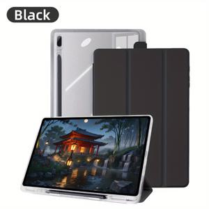 TEMU 삼성 갤럭시 탭 S6 라이트 10.4인치 S9 FE 10.9인치 S10 FE S10 플러스 S9 플러스 S9 FE 플러스 S7 플러스 S7 FE S8 플러스 12.4인치 스마트 투명 뒷면 태블릿 커버용 매트 아크릴 케이스