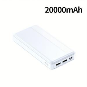 TEMU 휴대용 휴대폰 충전기, LED 배터리 디스플레이, 휴대용 및 휴대용, USB Type-C, 충전식 리튬 폴리머 배터리, 여행 및 이동용 사용에 이상적, 여행 충전기|소형 충전기|다중 입력/출력, 휴대용 휴대폰 충전기|C타입충전기|보조배터리20000