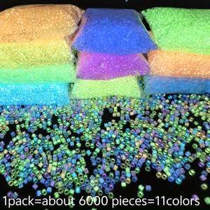 TEMU 6000개 2.5mm 야광 유리 비즈 - DIY 주얼리 만들기, 팔찌, 목걸이, 반지용 11가지 컬러 - 개별 포장 공예 비즈, 스페이서 비즈