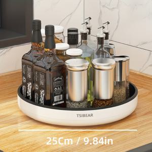 TEMU 2가지 색상, 1개 360° 회전 주방 정리대 - 다기능 카운터탑 보관 선반, 양념 및 오일용