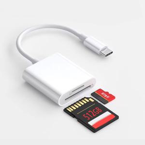 TEMU 아이폰 15 16/아이패드/맥북/맥용 USB C TF/SD 카드 리더, xdgeLoad USB-C Type C SD 리더 SD 및 TF 메모리 카드 어댑터 지원, 트레일 카메라 뷰어 플러그 앤 플레이 - 2 슬롯