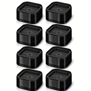 TEMU 8pcs 조절 가능한 무거운 스택 가능한 가구 수평화 다리 - 3.5cm 높이 증가, 블랙 플라스틱 침대 프레임 리퍼블러, 테이블, 의자, 소파, 캐비닛, 소파 다리 리퍼블러, 세련된 다리 디자인, 튼튼한 구조
