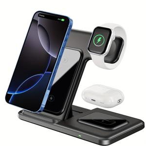 TEMU For iwatch 시리즈를 위한 다기능 무선 충전 , for iwatch 시리즈를 위한 접이식 3-in-1 충전기 스탠드, for iPhone 모델을 위한, for Samsung 장치를 위한, for airpods Pro 3 및 2를 위한