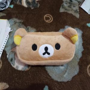 TEMU 1 귀여운 곰 모양 필통 & 메이크업 파우치 - 대용량 컴팩트 여행 정리함, 지퍼 클로저, 고등학생 및 여아를 위한 휴대용 수납 가방 (혼합 컬러)|필통