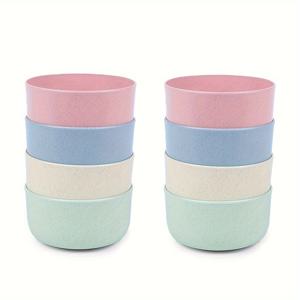 TEMU 8pcs 스택 가능한 플라스틱 그릇 세트 - 전자레인지 안전, 내구성 및 가벼움, 생생한 색상, 식기 세척기 안전한 샐러드, 수프, 밀가루 - 11.3cm 원형 그릇으로 재미있는 식사 경험, 수프 그릇 | 스택 가능한 그릇 | 전자레인지 안전 그릇