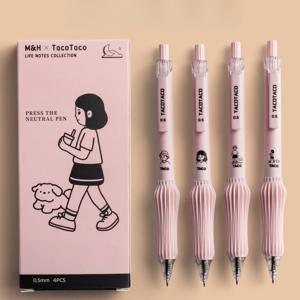 TEMU 귀여운 동물 리트랙터블 젤 펜 4개 세트 - 0.5mm 미세한 포인트 빠른 건조 블랙 잉크, 소프트 그립 부드러운 필기용 펜, 어머니의 날 선물, 여성 및 남성용 사무용품, 편안한 그립, 저널 애호가를 위한 재미있는 문구류