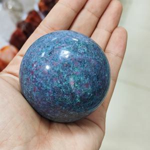 TEMU 1개 대형 레드 블루 키아나이트 스페어, UV 반응 광택 볼 2''-3.15'', 크리스마스, 추수감사절 선물 및 홈 데코, 보석 패턴, 암석에 이상적