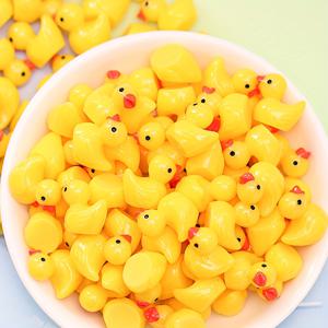TEMU 100개 작은 노란 오리, 귀여운 오리 시리즈 레진 피규어, 파티 휴일 장식품, 화분 식물 장식, 야외 축제 장식, 정원 테이블탑 미니어처