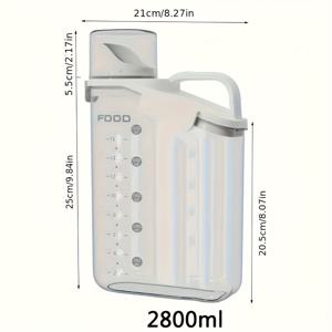 TEMU 2개 세트 2000/2800ml 밀폐 애완동물 사료 보관 용기 - 계량컵 및 손잡이 포함, 방습 기능, 투명 & 내구성 PP 소재, 강아지와 고양이 건식사료 정리용|트라이탄밀폐용기
