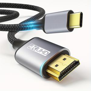 TEMU USB C to HDTV 케이블 6ft | MacBook Pro/Air, Galaxy S8에서 S23까지, iPhone 15/16, iPad Pro, iMac용 4K 고속 USB 3.1 Type-C to HDTV 코드 [Thunderbolt 3/4 호환]