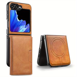 TEMU 삼성 폴딩 Z Flip6 무선 충전 케이스, Z Flip5 자석 분리 카드 홀더, Z Flip4 보호 케이스, Z Flip3 휴대폰 케이스 호환