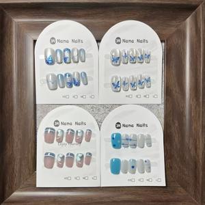 TEMU 40개 슈퍼 페어리 블루 클리어 글라스 비즈 캣아이 오션 화이트닝 - 여성 데일리 웨어 4pcs 세트
