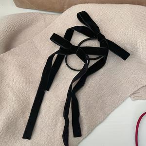 TEMU 2pcs/set 여성용 벨벳 보우 태슬 단색 헤어 밴드 헤드밴드, 레트로 스타일 우아한 헤어 액세서리, 데이 일상 착용, 패션 발레 스타일