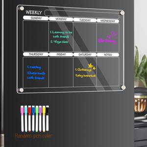 TEMU 【투명 디자인】냉장고용 자석 아크릴 식사 계획기 & 주간 캘린더 보드 - 펜 포함, 투명 드라이 이레이즈 메뉴 정리함, 할 일 목록, 식료품 및 쇼핑 맵 섹션, 주방 냉장고 사용에 완벽|지도
