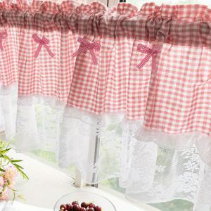 TEMU 1 패널 쇼트 커튼 주방 레스토랑 파티션 커튼 프렌치 패스토럴 스타일 로맨틱 통기성 작은 창 커튼 스플라이싱 카페 커튼 주방 캐비닛 홈 데코용|커튼봉