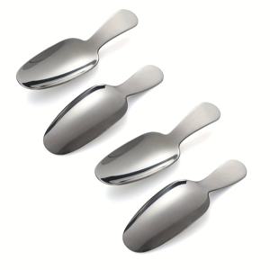 TEMU 4 Pcs 디저트 스푼 스테인레스 스틸 소금 스푼 짧은 핸들 커피 스푼 작은 항아리, 설탕, 꿀, 향신료, , 밀크 파우더 (황금/은빛) 용 미니 차 스푼
