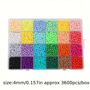 TEMU [3600pcs 마카롱 비즈 보석 만들기 키트] 3600pcs 마카롱 비즈 보석 만들기 키트, 4mm 아크릴 비즈, 할로윈 테마 비즈 크래프트 세트, 다색 정렬, DIY 팔찌, 귀걸이, 목걸이용 24그리드 케이스 포함, 소녀 및 여성용 비즈 용품
