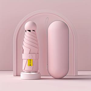 TEMU 캡슐이 있는 컴팩트한 초경량 접이식 우산, 6개 리브 내구성 디자인, 수동 오픈, 플라스틱 손잡이 및 리브, 패션 스타일, 야외에 이상적인 데이, 세인트 패트릭 데이, 어머니의 날, 할로윈, 크리스마스 선물