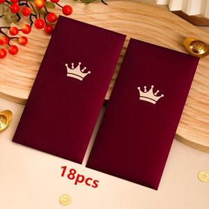 TEMU 18개의 고품질 빨간velopes, 새해를 위한 금속지 디자인, 봄 축제, 데이, 생일, 파티에 적합합니다.