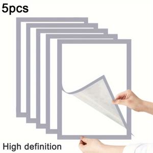 TEMU 5개 세트 A4 크기 PVC 자석 사진 프레임 스티커, 비즈니스 및 증명서, 방 장식, 폴더 라벨을 위한 자체 접착 벽걸이 디스플레이 보호자