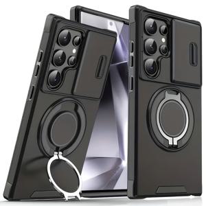 TEMU 360도 회전하는 투명한 스탠드, 카메라 보호 커버, 및 자기 자동차 마운트가 있는 이 제품은 Samsung Galaxy S25 S24 S23 S22 S21 Ultra Plus FE A06 A13 A14 A15 A16 A26 A35 A54 A55 Note20 충격 방지 폰에 적합합니다.