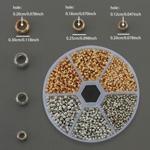 TEMU 600개 스페이서 비즈 세트, 2mm, 2.5mm 및 3mm 사이즈 포함, DIY 주얼리 만들기 액세서리에 적합한 라운드 홀 비즈, 팔찌 목걸이 부품, 핸드메이드 DIY 끈 사용 분리자, 폰 체인 발목 체인 포지셔닝 참, 랍스터 클라스프, 점프 링, 엔드 캡, 마감 커넥터와 호환 가능