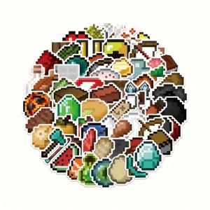 TEMU 70개 픽셀 스타일 스티커 - 70개의 스티커, 노트북, 휴대폰, 책, 스케이트보드, 헬멧 DIY 장식에 적합. 휴가 선물로 완벽한 선택
