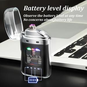 TEMU 방풍 무화염 듀얼 아크 플라즈마 라이터 - 배터리 잔량 표시기, USB-C 충전식 전자 라이터, 장시간 사용 가능 리튬 배터리, 캠핑/생존/사무실/가정용 컴팩트 휴대형 - 안전한 아크 플라즈마 점화, 남성 선물 추천, 야외 활동 필수품, 세련된 금속 마감, 고품질 전자기기, 여행 필수 아이템, 내구성 강화