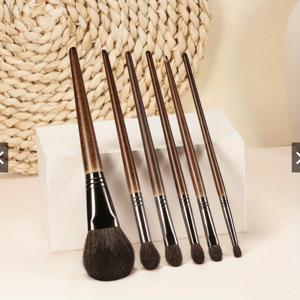 TEMU 메이크업 브러쉬 6 PC 메이크업 브러쉬 세트 염소 헤어 메이크업 브러쉬 파운데이션 파우더 아이 섀도우 메이크업 브러쉬 천연 헤어 메이크업 브러쉬 세트