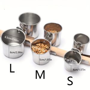 TEMU 1 쌍의 새 급식 컵 - 파케이트, 카나리, 핀치용 클립온 식품 및 물 분배기, 내구성 있는 철 디자인, 청소가 쉬움, 케이지 또는 가지용 휴대용 애완동물 피더, 케이지 액세서리 | 세련된 피더 | 내구성 있는 철 컵, 새 목욕탕, 배터리 없음