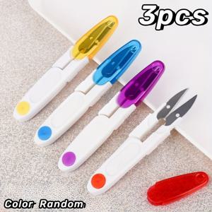 TEMU 3pcs 에르고닉 U-형 와이어 커팅 가위 - 스테인레스 스틸, 정밀한 수제, 크로셰 및 자수에 이상적 - 노란색, 파란색, 보라색으로 된 손잡이 - 14세 이상의 크래프트러에게 이상적인 제품