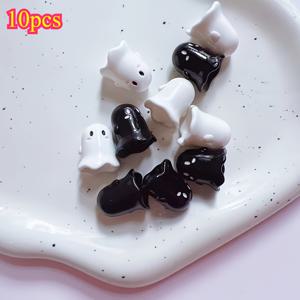 TEMU 10pcs 귀여운 아크릴 BOO 액세서리 세트 - 귀여운 토끼 및 꽃 디자인으로 DIY 귀걸이, 목걸이, 폰 스트랩 및 보석 만들기에 완벽한 가을 축제 공예, DIY 보석 만들기에 이상적인 재미있는 디자인 | 내구성 있는 플라스틱