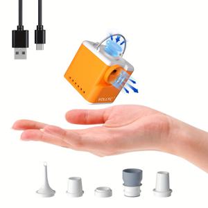 TEMU VOLLYC Nano Pump 5 - 캠핑 램프, 팽창, 팽창 및 조명 모드가 있는 휴대용 3-in-1 야외 펌프, 에어베드, 수면 패드, 수영장 플로트 및 진공 가방에 이상적, 가벼우면서 내구성이 뛰어나, 충전식 리튬 배터리, 캠핑 펌프|컴팩트 펌프|내구성 있는 배터리, 팽창식 에어 펌프