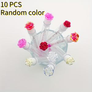TEMU 10pcs/20pcs 로즈 디자인 눈썹 및 모발 브러시 - 부드러운 나일론 브리스틀, 먼지 방지 투명 튜브, ABS 플라스틱 핸들, 모든 피부 유형에 사용할 수 있는 재사용 가능한 메이크업 애플리케이터, 메이크업 브러시 | 장식 브러시 | 내구성 있는 메이크업 브러시, 메이크업 브러시 세트