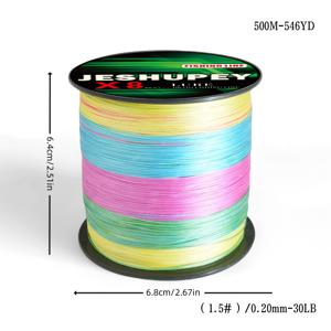 TEMU JESHUPEY X8 낚시줄 - 바닷물 및 민물용 고강도 PE 라인, 긴 캐스트를 위한 고휘도 8색 브레이디드 네트팅 라인, 트롤링, 보트 및 해안낚시에 적합한 내구성 있는 구조