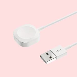 TEMU 애플워치 시리즈 10/9/Ultra 2/8/7/6/5/4/3/2/SE용 USB 충전기 스마트워치 액세서리 빠른 충전 케이블, 자석식 충전기 교체용 1m 화이트
