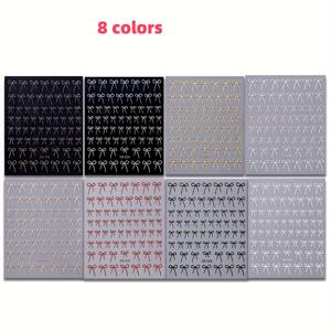 TEMU 8pcs 데이 3D 금속 레이저 실버 보우 네일 스티커, 자체 접착성 거울 거품 보우 손가락 네일 트리밍 용품, 사랑 주제 네일 장식, 네일 아트 액세서리, 하트 패턴 장식|네일스티커|네일재료