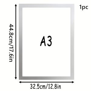 TEMU 1개 페인팅 프레임 자석 아트 프레임, PVC 소재, A3/A4 사이즈 페인팅용, 투명 사진 액자, 벽/문/유리 장식용, 블랙/실버 골든 옐로우