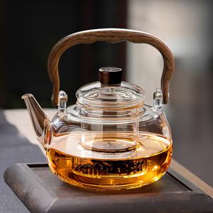 TEMU 아름다운 유리 차독과, 레진 소재의 고온 방지 핸들 및 필터 차 스트레이너, 1000ml 대용량, 색상으로 제공