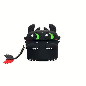 TEMU 만화 패션 블랙 드래곤 for airpods 케이스 프로 2/프로/1/2/3/4세대 무선 이어폰 커버 실리콘 방수 방수