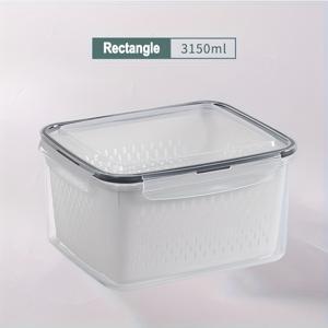 TEMU 1pc, 과일 채소 생산 저장 보관용기 뚜껑 및 콜란더, 플라스틱 신선한 보관함, 냉장고 냉장고 정리함, 샐러드 베리 상추 음식 고기 생선 셀러리