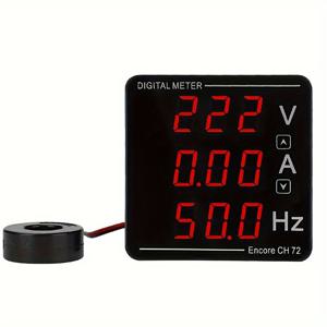 TEMU 디지털 V 볼트미터 & Hz 미터 콤보 - 레드 알람이 있는 디지털 전압 테스터, 230V/460Hz 범위, 플라스틱 케이스, AC/DC 측정 도구, 전자용 전압 감지 펜
