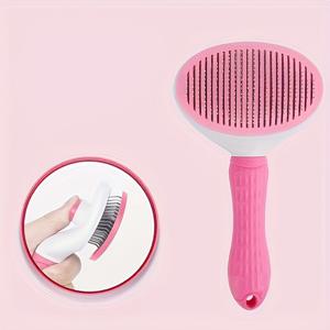 TEMU 고양이 & 개용 쉬운 청소 펫 그루밍 브러쉬 - 원클릭 털 제거 빗, 털 엉킴 해소, 탈모 감소, 털 건강 향상, 파란색 & 흰색 디자인
