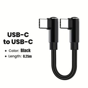 TEMU 휴대용 25cm 짧은 케이블 66w USB A/C to Type C 빠른 충전 데이터 전송 라인 Xiaomi, for SamSung, Huawei, Oneplus, POCO, Redmi, Realme 휴대폰용