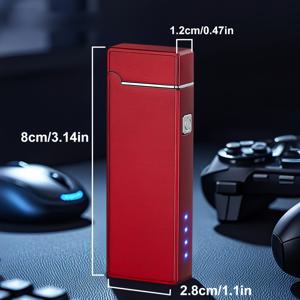 TEMU 1 USB 충전식 전자 라이터 - 터치 스위치, 플라즈마 듀얼 아크 라이터, 방풍 금속 점화 라이터, 듀얼 아크 플레임리스, 휴대용, 야외 생존, 캠핑, 여행 및 비상 상황에 적합, 야외 안전 장비|캠핑용품
