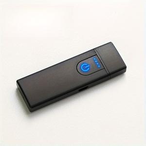 TEMU 1pc 방풍 USB 충전식 전기 라이터, 터치리스 전자 Ignition, ABS 소재, ≤36V 작동 전압, 리튬 폴리머 배터리, 남성용 컴팩트 디자인 | 스타일리시한 금속 마감