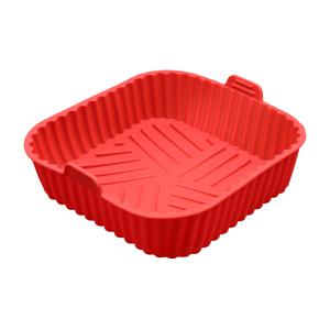 TEMU 1pc 스퀘어 (상단 7in, 하단 6.1in) 에어 프라이어 실리콘 베이킹 라이너 냄비 2 ~ 5 QT, 실리콘 베이킹 트레이, 실리콘 베이킹 팬, 실리콘 에어 프라이어 라이너 바구니 그릇, 에어 프라이어 오븐 액세서리, 재사용 가능한 베이킹 트레이, 고온 저항|에어프라이어
